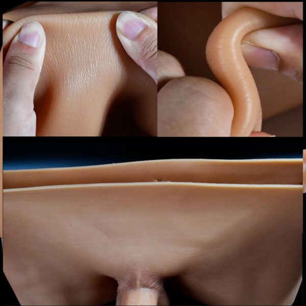 Giyilebilir Silikon Gerçekçi Dildo Pantolon Orta Boy Dolu Strapon - Görsel 7