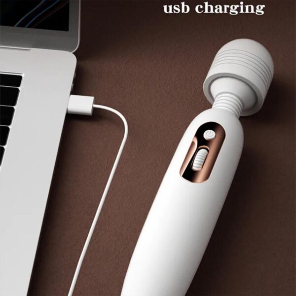 Modern Masaj Wand Vibratör Beyaz - Görsel 4