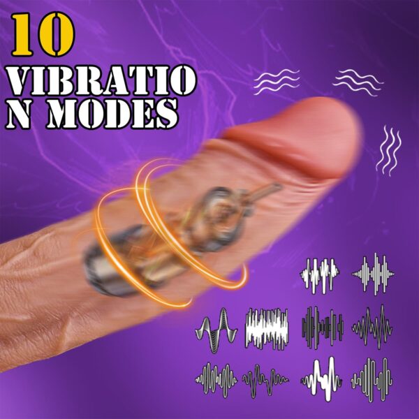 Telefon Kontrollü Hareketli Gerçekçi Dildo Vibratör Esmer - Görsel 2