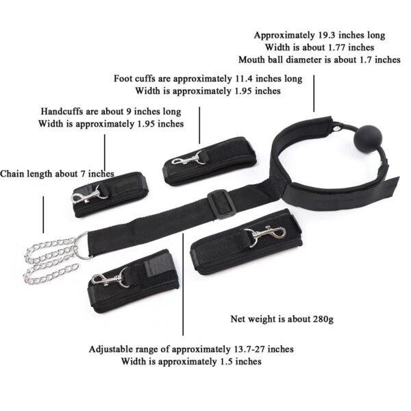 Ağız Toplu El Ayak Bağlama Kemeri Siyah - Görsel 5