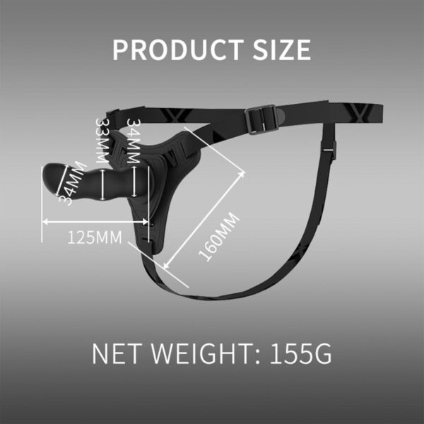 Belden Bağlamalı Modern Dildo Siyah 12,5 cm - Görsel 2