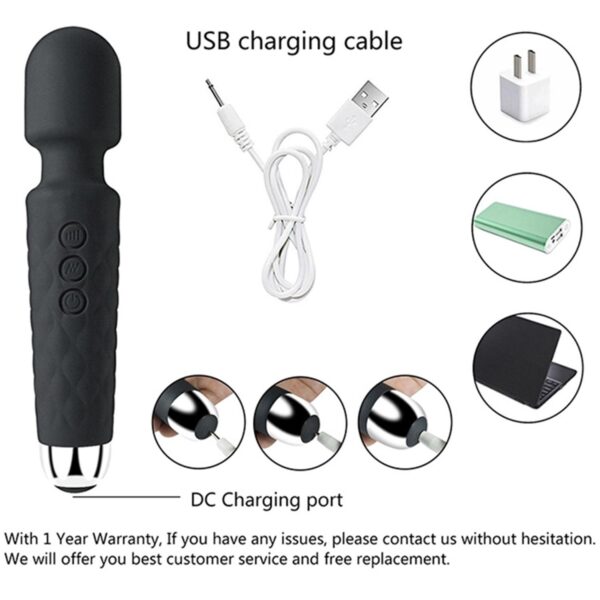 Bükülebilir Başlıklı Wand Vibratör Siyah - Görsel 2