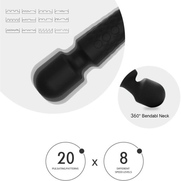 Bükülebilir Başlıklı Wand Vibratör Siyah - Görsel 8