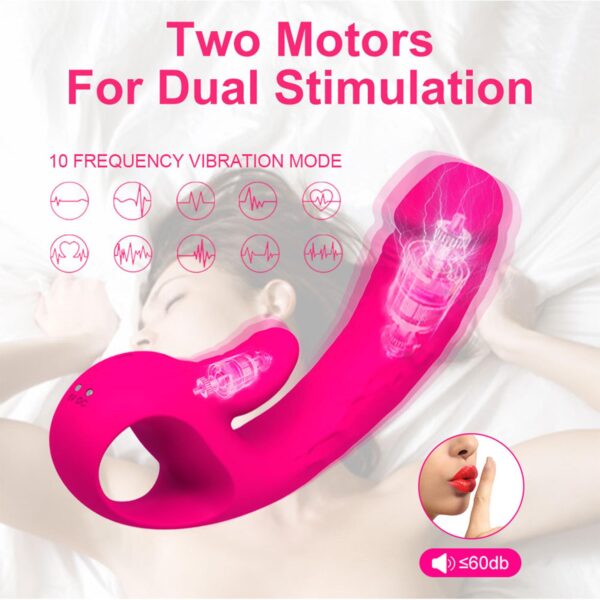 Çift Motorlu Modern Rabbit Vibrator Pembe - Görsel 2