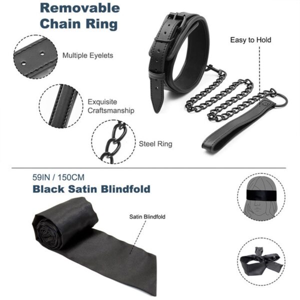 Deri Bağlama Seti Siyah - Görsel 3