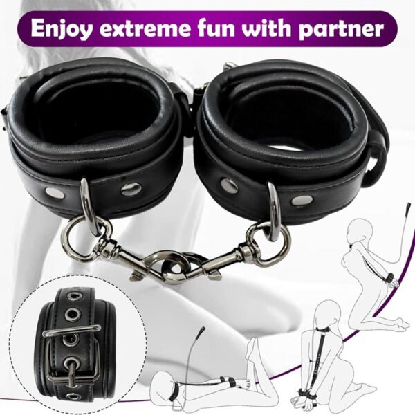 Deri Bağlama Seti Siyah - Görsel 4