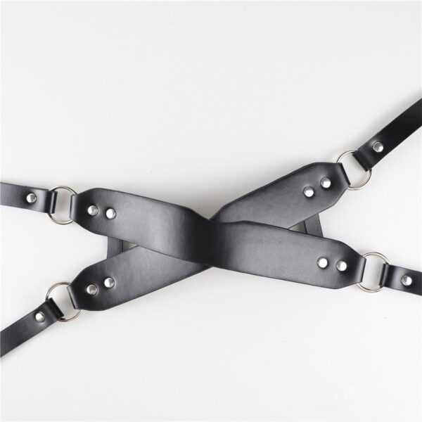 Deri Çapraz Göz Maskesi Ayarlanabilir Harness - Görsel 4