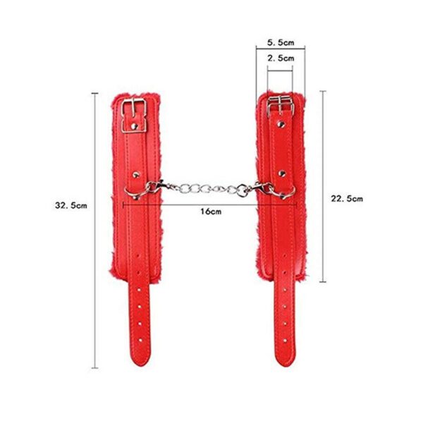 Deri Fantezi Kelepçesi Kırmızı - Görsel 2