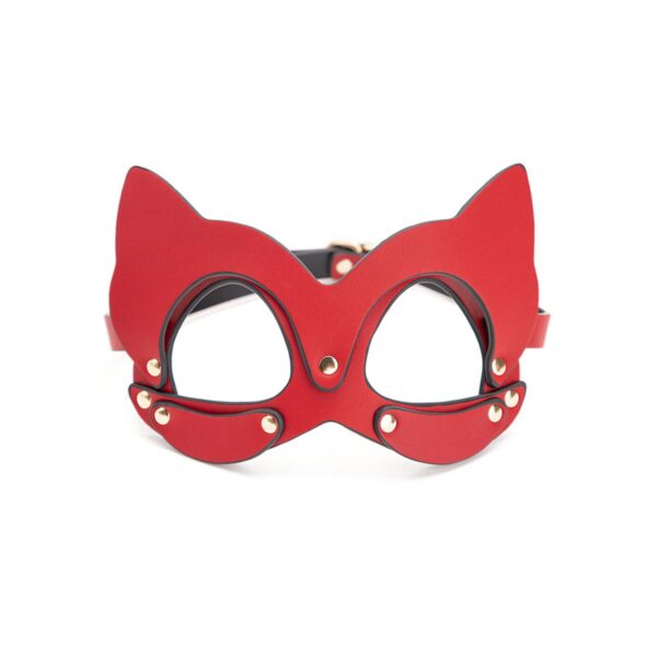 Deri Fantezi Maske Kırmızı - Görsel 1