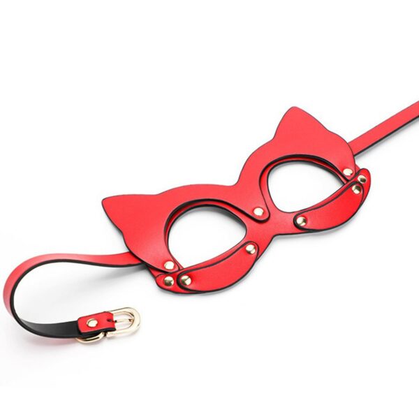 Deri Fantezi Maske Kırmızı - Görsel 2