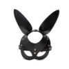 Deri Tavşan Maske Siyah