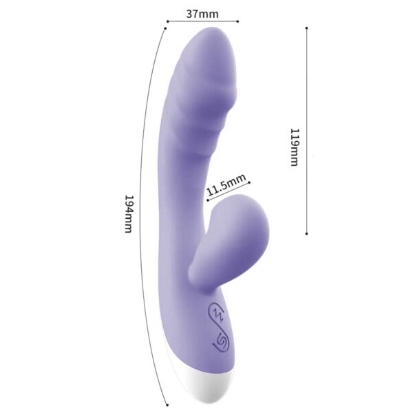 Emişli Curved Rabbit Vibratör Mor - Görsel 2