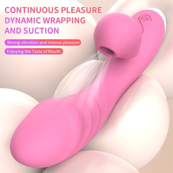 Emişli Curved Rabbit Vibratör Pembe - Görsel 2