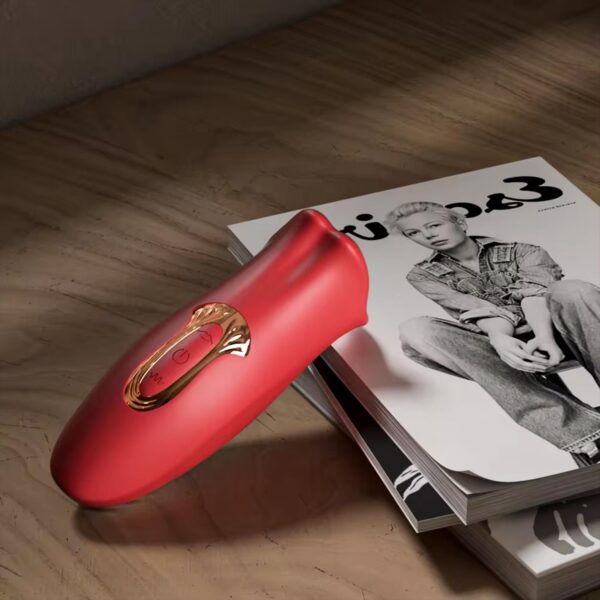 Emişli Dilli Dudak Vibratör Kırmızı - Görsel 4