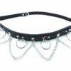 Metal Halkalı Zincir Detaylı Gotik Harness Kemer - Görsel 6