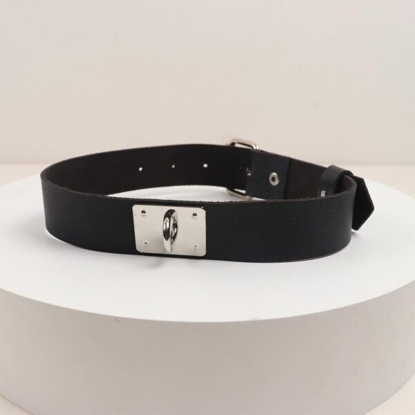 Deri Fırfırlı Choker Harness Kolye Siyah - Görsel 5