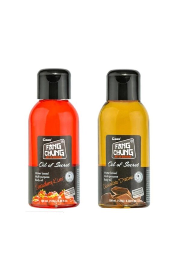 Fang Chung Çikolata + Çilek Aromalı Masaj Yağı - 100ml. 2'li Set - Görsel 1