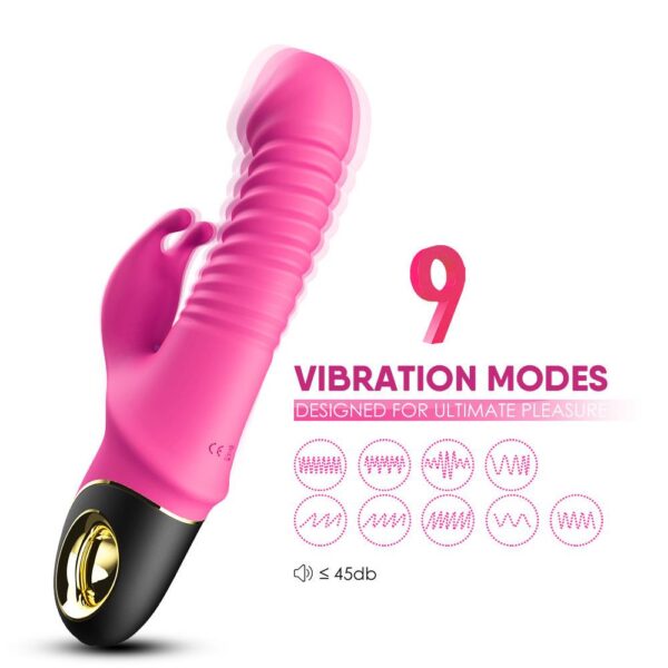Hareketli Rabbit Vibratör Rose Pembe - Görsel 5