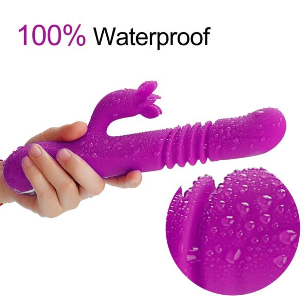 Hareketli Uyarıcılı Isıtmalı Rabbit Vibratör Mor - Görsel 7