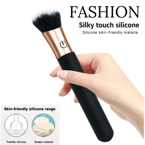 Makyaj Fırçası Şeklinde Vibratör Siyah - Görsel 2