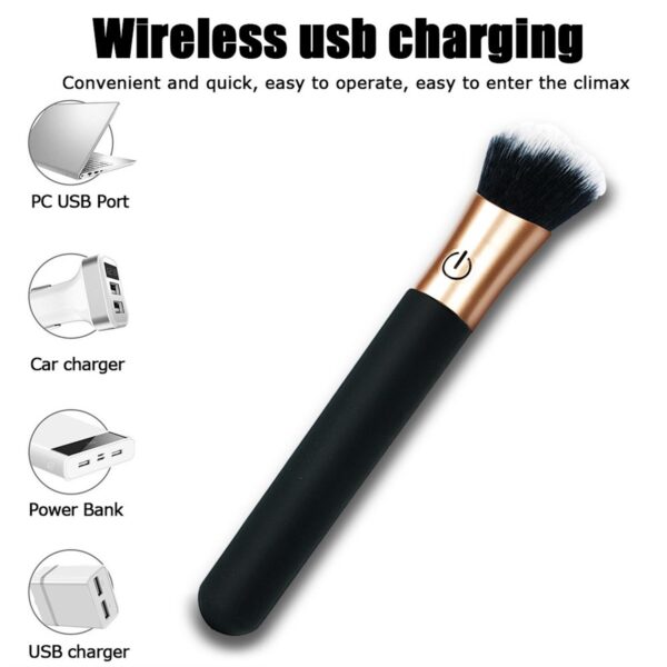 Makyaj Fırçası Şeklinde Vibratör Siyah - Görsel 3