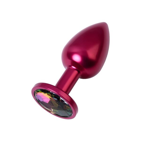 Metal Rainbow Taşlı Kırmızı Anal Plug Küçük Boy - Görsel 1