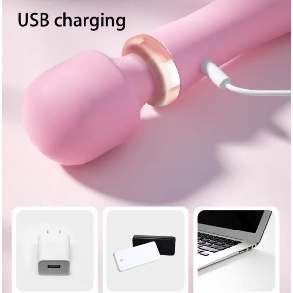 Modern Isıtmalı Wand Vibratör Pembe - Görsel 3
