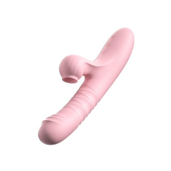 Modern Emişli ve Titreşimli Rabbit Vibratör Pembe - Görsel 3