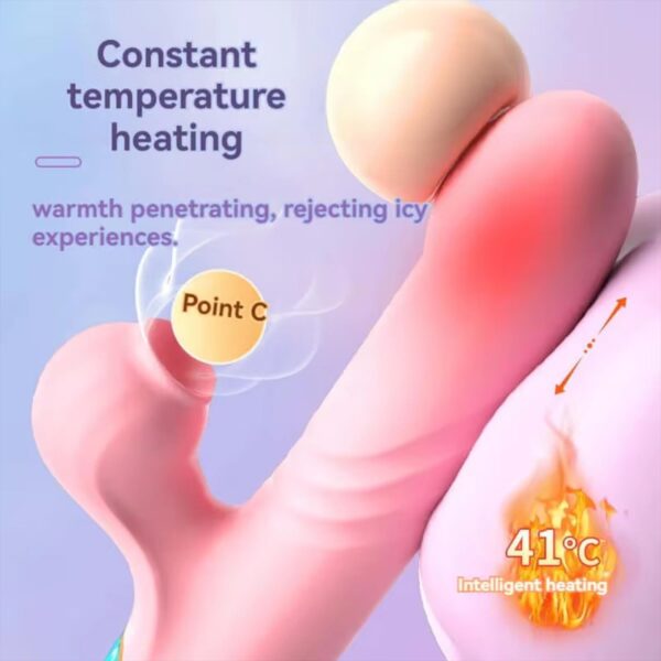 Modern Emişli ve Titreşimli Rabbit Vibratör Pembe - Görsel 6