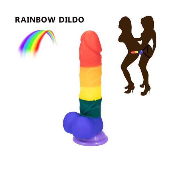 Rainbow Dildo 19 cm - Görsel 2