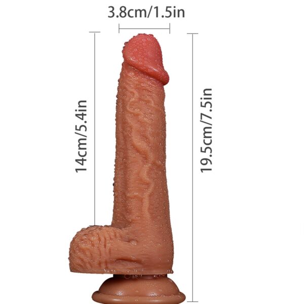 Realistik Dildo - 19,5 cm Güçlü Vakum Tabanı - Görsel 3