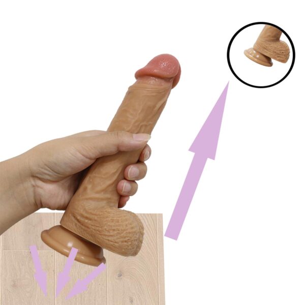 Realistik Dildo - Esmer 24,5 cm - Görsel 6