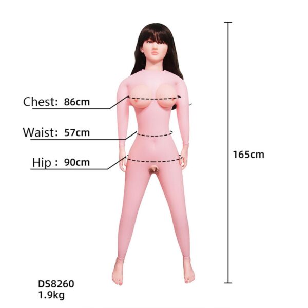 Realistik Şişme Kadın Uzun Saçlı Kumral - Görsel 4