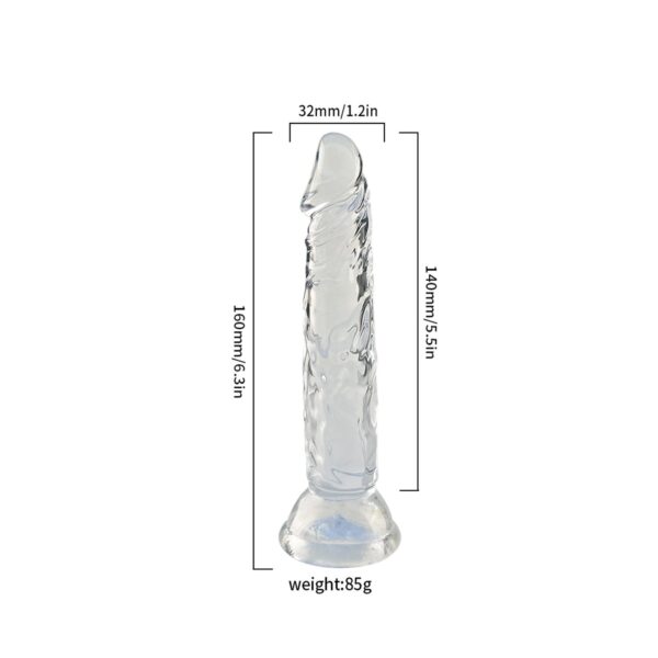 Şeffaf Silikon Gerçekçi Dildo 14cm - Görsel 2