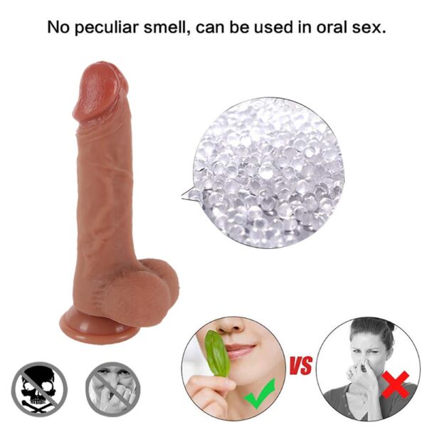 Gerçekçi Esmer Dildo – 20.5 cm, Güçlü Vakum Tabanlı - Görsel 8