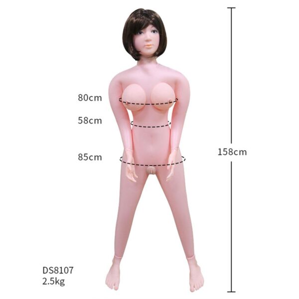 Şişme Kadın Kısa Saçlı Kumral - Görsel 4