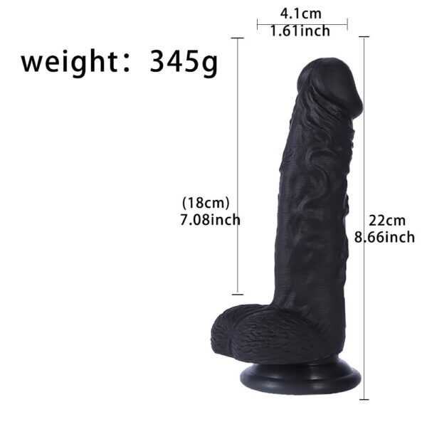 Siyah Realistik Dildo - 22 Cm - Görsel 4