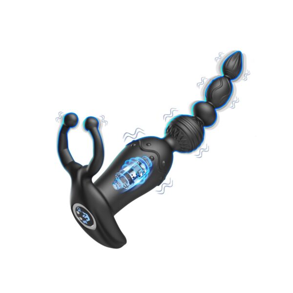 Telefon Kontrollü Anal Vibratör ve Penis Halkası Siyah - Görsel 1