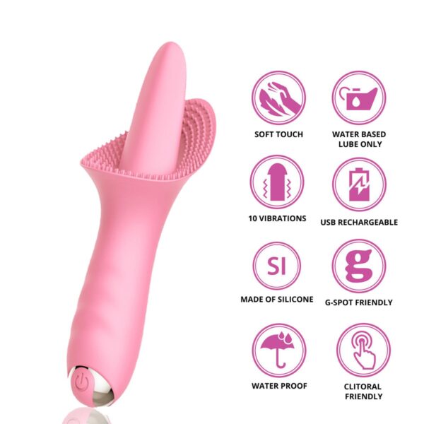 Tırtıklı Dil Vibratör Pembe - Görsel 4