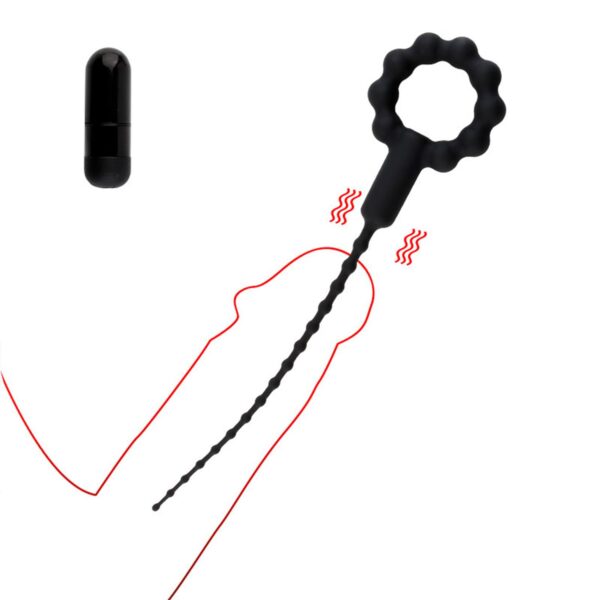 Titreşimli Boğumlu Penis Plug Siyah - Görsel 4