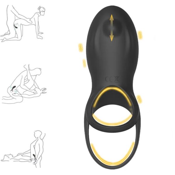 Titreşimli Büyük Penis Halkası Siyah - Görsel 6