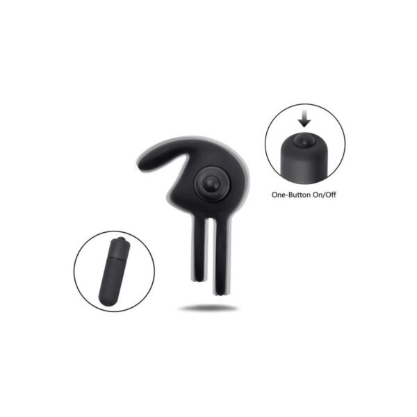 Titreşimli Rabbit Penis Halkası Siyah - Görsel 3
