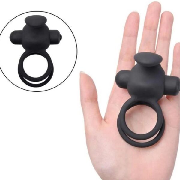 Titreşimli Rabbit Penis Halkası Siyah - Görsel 4