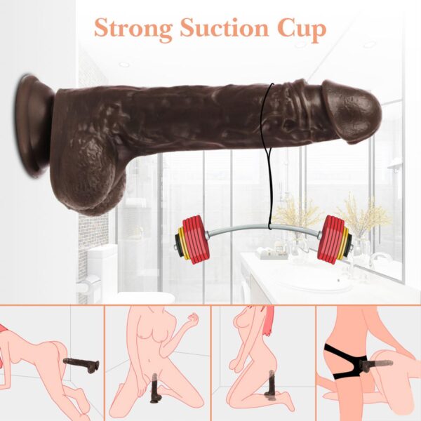 Uzaktan Kumandalı Gerçekçi Dildo Vibratör Siyahi - Görsel 7