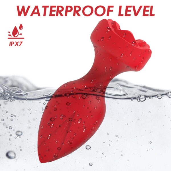 Uzaktan Kumandalı Gül Şekilli Anal Vibrator Kırmızı - Görsel 6
