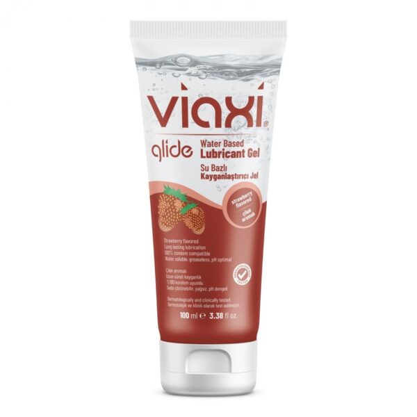 Viaxi Glide Su Bazlı Kayganlaştırıcı Jel Çilek Aromalı 100 ml - Görsel 1