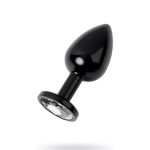 Metal Clear Taşlı Siyah Anal Plug Küçük Boy