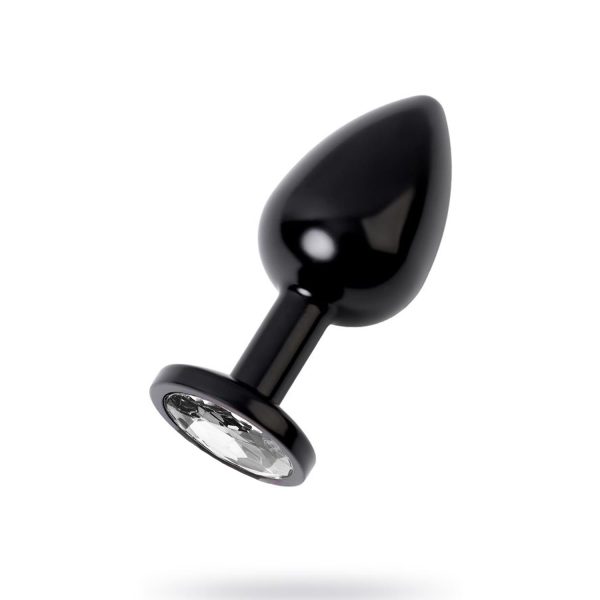 Metal Clear Taşlı Siyah Anal Plug Küçük Boy - Görsel 1