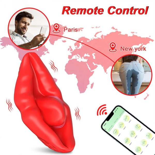 APP Kontrollü Klitoral Vibratör Kırmızı - Görsel 7