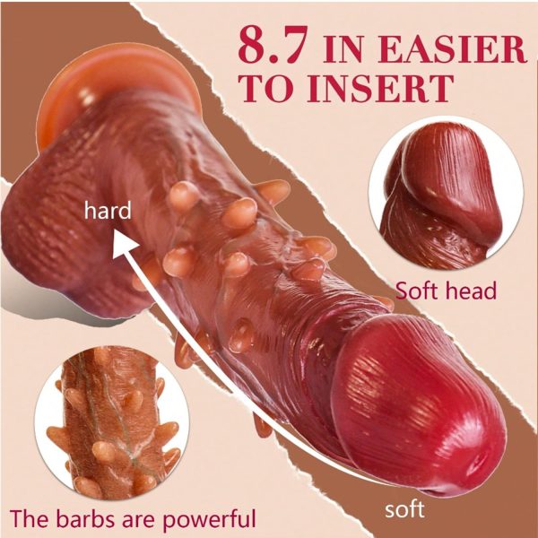 Hareketli Tırtıklı Realistik Dildo 22 cm - Görsel 6
